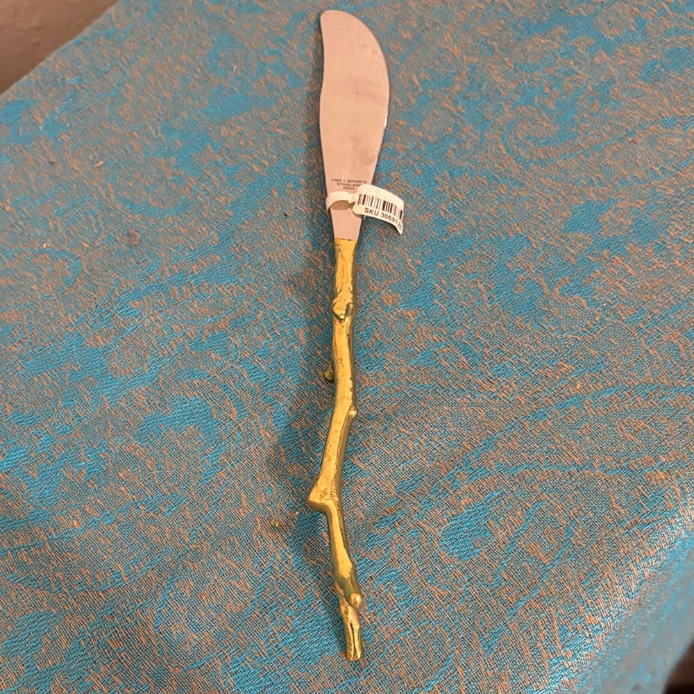 Pier 1 Imports ARBOR GOLDEN Stainless Gold Twig Branch India Replacement Knife